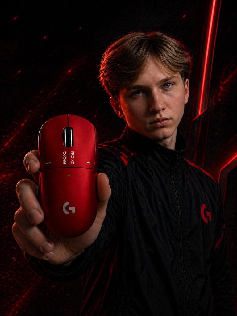 Gamer holding mouse